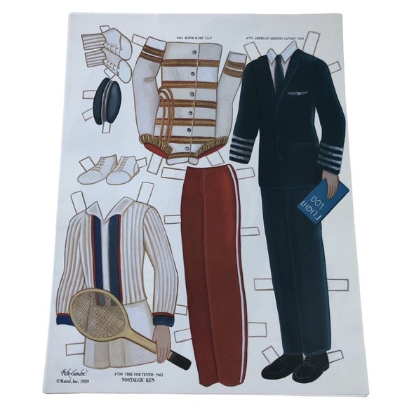 VTG Ken (of Barbie) Paper Doll By Peck Gandre Nostalgic 1989 Uncut Paper Clothes - Picture 14 of 16